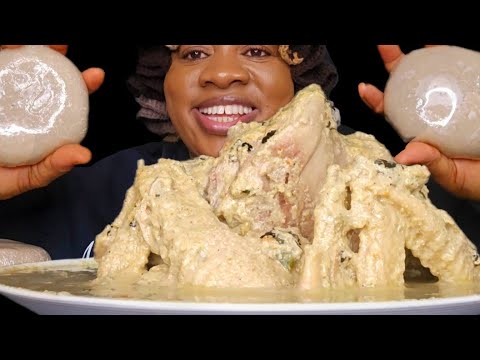 Видео: Асмр мукбанг, острый нигерийский суп из перца эгуси и фуфу из касавы, звук поедания
