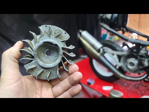 Видео: Магнит вращается в другую сторону, зажигание от бензопилы на скутер Yamaha Jog