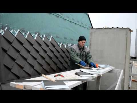 Видео: Монтаж кровельной чешуи (шашки)