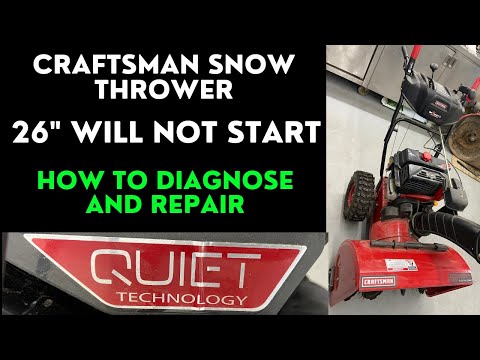 Видео: Снегоочиститель Craftsman не заводится. Диагностика и ремонт. Модель 247.886941. Двигатель 270-QU.