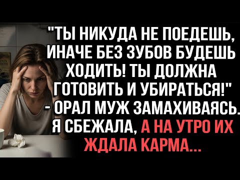 Видео: "Не поедешь! Будешь готовить!" - орал муж. Я сбежала. Утром их настигла карма...