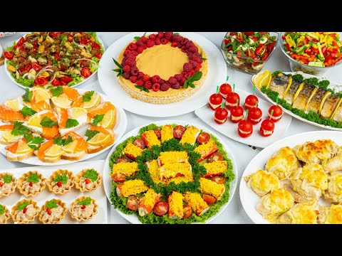 Видео: Стол на день рождения за 2 часа! Я готовлю 10 блюд. Салаты, бутерброды, закуски!