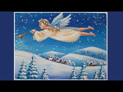 Видео: КАК НАРИСОВАТЬ РОЖДЕСТВЕНСКОГО АНГЕЛА. КАК НАРИСОВАТЬ ОТКРЫТКУ НА РОЖДЕСТВО ГУАШЬЮ. РИСУЕМ АНГЕЛА.👼