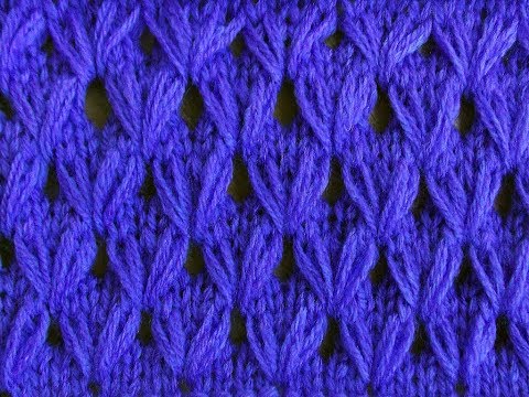Видео: Интересный узор с вытянутыми петлями