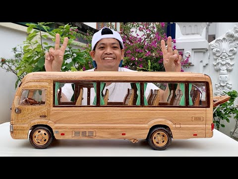 Видео: Плотник провёл 50 дней, создавая уникальный деревянный Toyota Coaster