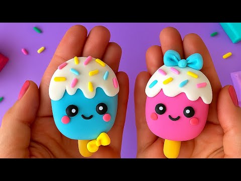 Видео: Лепим милое мороженое — Air Clay Ice Cream Tutorial for Kids
