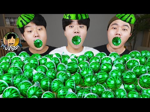 Видео: ASMR MUKBANG | Арбузные десерты Желе, Арбуз Тангулу, Лапша Желе, Мороженое | GONGSAM 이공삼