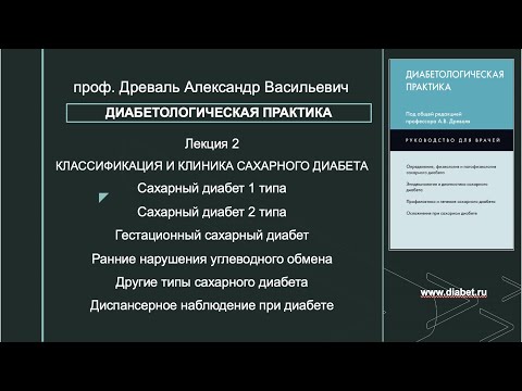 Видео: Лекция №2. Классификация и клинические проявления сахарного диабета