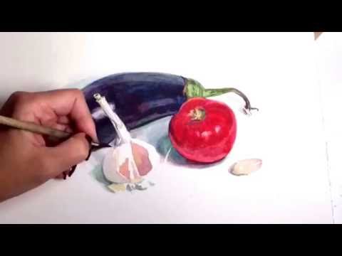 Видео: Как написать овощи акварелью