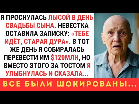Видео: Я ПРОСНУЛАСЬ ЛЫСОЙ В ДЕНЬ СВАДЬБЫ СЫНА — НЕВЕСТКА ОСТАВИЛА ЗАПИСКУ: «ТЕПЕРЬ ЭТО ТВОЙ ОБРАЗ...»