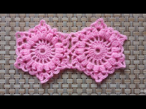 Видео: Красивый шестиугольный мотив крючком