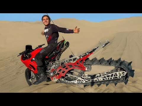Видео: Crotch Rocket на гусеницах в песчаных дюнах