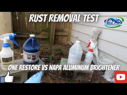 Видео: Задача по удалению ржавчины: One Restore против NAPA Aluminum Brightener