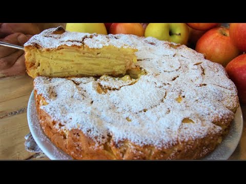 Видео: Больше яблок, чем в пироге УДИВИТЕЛЬНЫЙ яблочный пирог без масла высокие и мягкие все яблоки