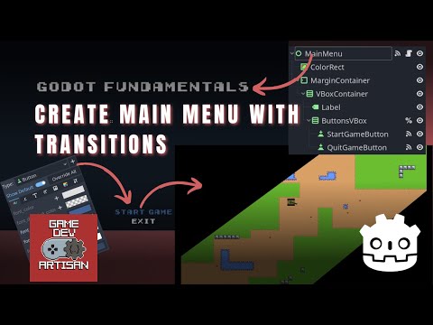Видео: Как создавать меню и переходы между сценами в Godot 4 — Основы Godot
