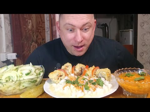 Видео: мукбанг/рис с рыбой/обжорыч/mukbang/devoured/