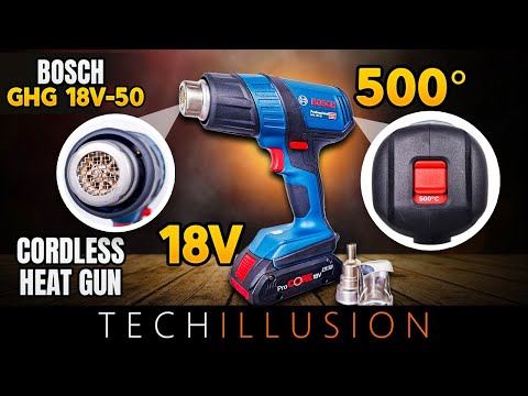 Видео: 🔥КОМПАКТНЫЙ 18-В ТЕРМОФОН ОТ BOSCH!😱 Аккумуляторный термофен Bosch GHG 18V-50 — обзор и тест