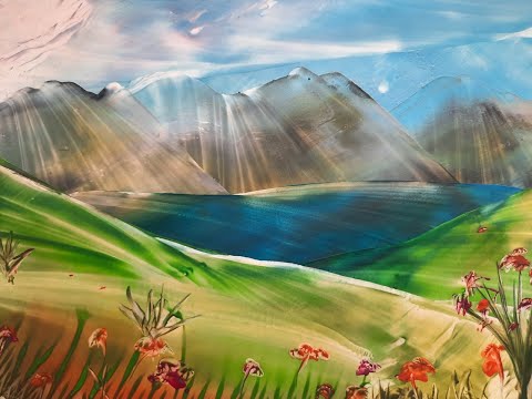 Видео: ГОРНЫЙ ПЕЙЗАЖ УТЮГОМ! Encaustic. Iron Works.  #энкаустика  #рисованиеутюгом