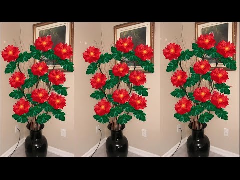 Видео: Как сделать комнатный угловой цветок из полиэтиленового пакета