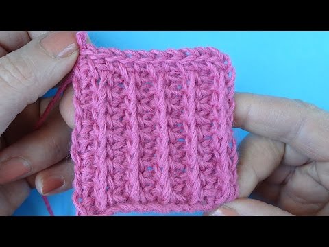 Видео: Tunisian crochet pattern Тунисское вязание узор 7