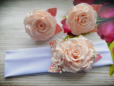 Видео: Один из самых простых и очень красивых цветов из фоамирана. Резинки из фоамирана.