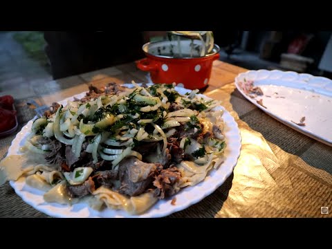 Видео: БЕШБАРМАК. Казахское блюдо в КАЗАНЕ на КОСТРЕ.