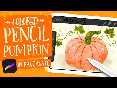 Видео: Как нарисовать тыкву в Procreate // Волшебная тыква, нарисованная цветными карандашами