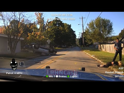 Видео: Женщину выбросило из машины после того, как её парень отказался остановиться по просьбе полиции ш...