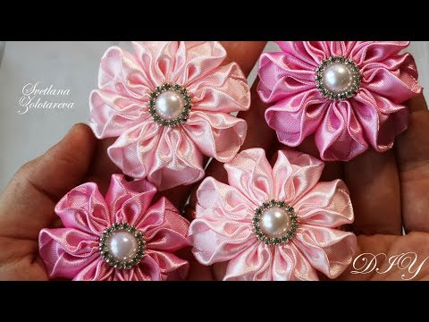 Видео: Цветы из атласной ленты 🌸 Канзаши 🌸 DIY 🌸 Svetlana Zolotareva