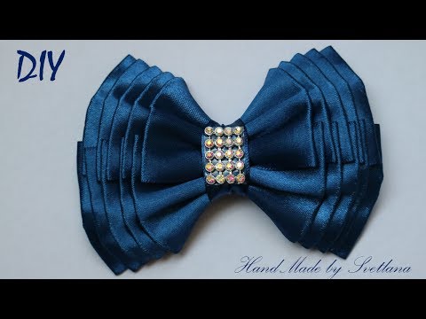 Видео: Бантик из ленты Канзаши DIY Kanzashi bow of ribbon Curva da fita Baugen av bånd 3