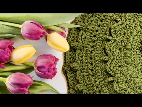 Видео: МК рельефный ковёр/салфетка 35 ряд