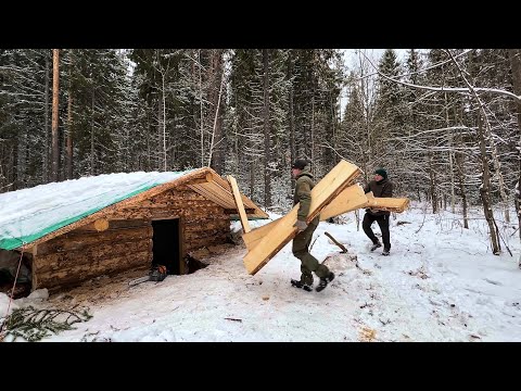 Видео: СТРОИМ БОЛЬШУЮ И СВЕТЛУЮ ЗЕМЛЯНКУ! ВЫПАЛО МНОГО СНЕГА! ЗАГОТАВЛИВАЕМ МАТЕРИАЛ ДЛЯ ДВЕРИ