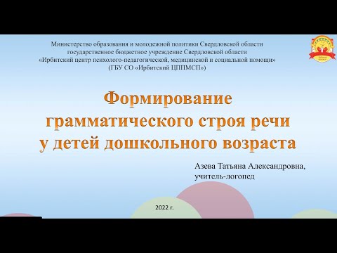 Видео: Формирование грамматического строя речи у детей дошкольного возраста