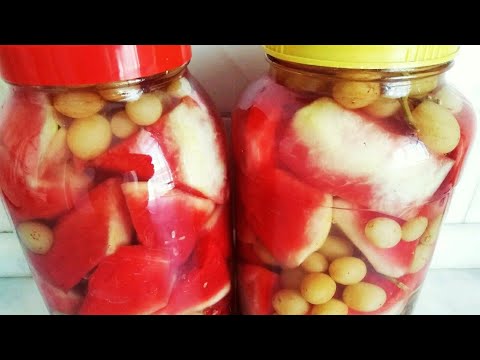 Видео: Квашенный АРБУЗ с Виноградом - Заготовка на зиму
