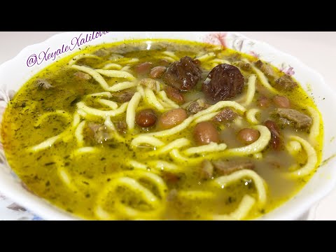 Видео: Əriştənin hazırlanması,quru lobyalı əriştə şorbası.Erişteli çorba.Суп с домашний лапшой.Noodle soup.