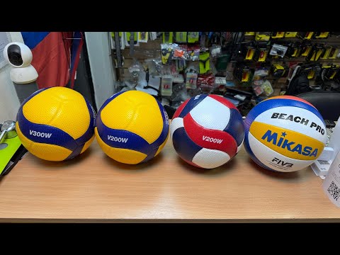 Видео: Мячи оригинальные волейбольные Mikasa V200W / V300W / V200W USA / Beach Pro BV550С