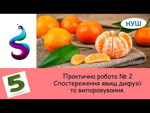 Видео: Практична робота №2 Спостереження явищ дифузії та випаровування.