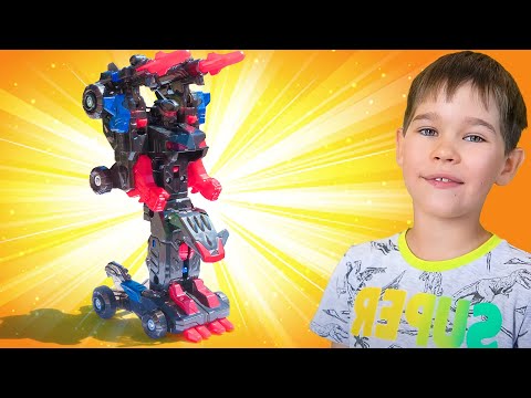 Видео: Играем с папой в Игрушки трансформеры Fuzion Max / Erik Show