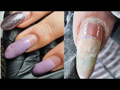 Видео: ОМГ 9 недель ногтям 😱 рисованный белый френч/ укрепления длинных натуральных ногтей