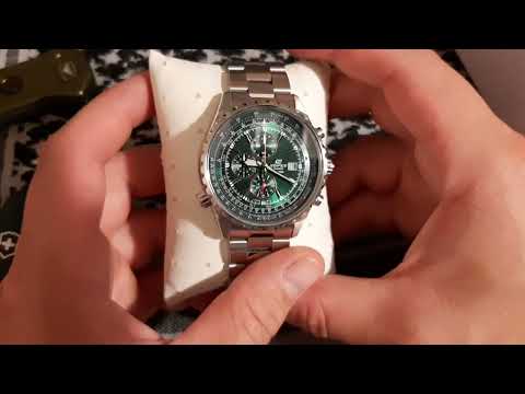 Видео: Зелёный хронограф Casio Edifice EF-527D-3A