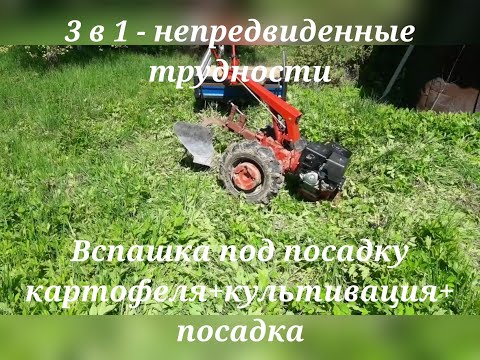 Видео: Вспашка + культивация + посадка картофеля (НЕПРЕДВИДЕННЫЕ ТРУДНОСТИ)