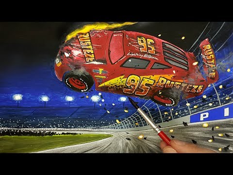 Видео: Как рисовать и цвет Тачки 3 авария Маккуина . Живопись Рисование Раскраски для детей . Tim Tim TV