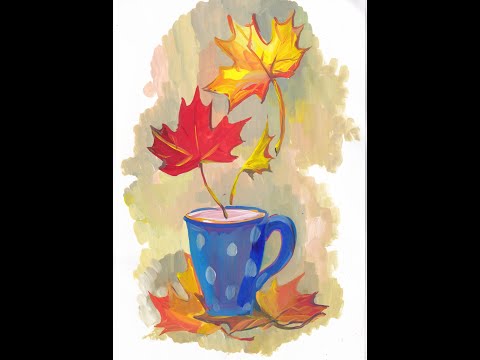 Видео: Доброе утро, осень. Композиция с чашкой