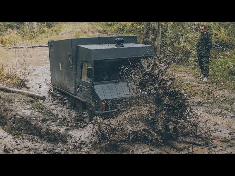 Видео: Непроходимый брод, оставили машину в лесу, пробуем PINZGAUER6x6