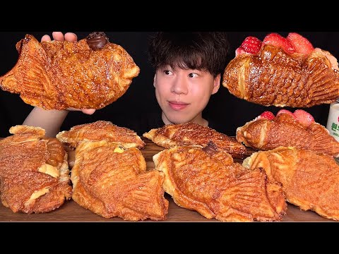 Видео: SUB) Корейская уличная еда, крем, круассан, бунгео-ппанг, десерт, мукбанг, асмр