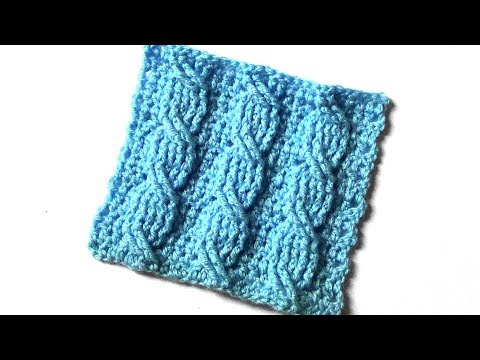 Видео: Узор крючком Коса 2х3
