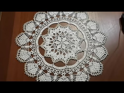 Видео: Салфетка ажурная. Вязаная салфетка для начинающих.  2Часть  A napkin tracery.