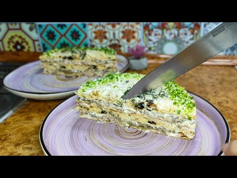 Видео: ЗАКУСОЧНИЙ НАПОЛЕОН з куркою та грибами: фаворит СВЯТКОВОГО СТОЛУ!❤️