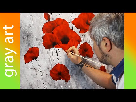 Видео: Как нарисовать картину / Красные маки / Живопись маслом