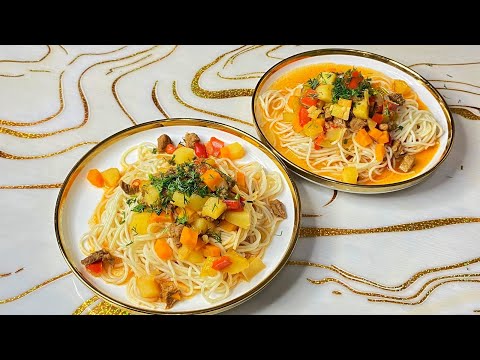 Видео: Спагетти с подливой. А вы так готовили? Очень вкусный ужин.